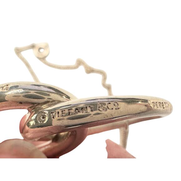 Tiffany and Co Elsa Peretti Large Double Loop Pendant Necklace 14" - Picture 15 of 15